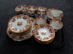 A tray of thirty-four piece Staffordshire china tea set