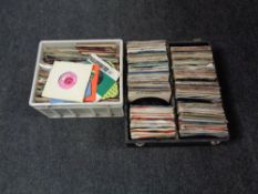 Two boxes of vinyl 7 inch singles, The Beatles,