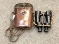 A pair of WWII era Rino Prism No5 Mk2 binoculars in leather case