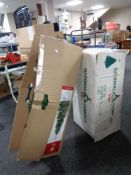 Two boxed Christmas trees