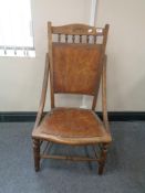 An Edwardian beech side chair
