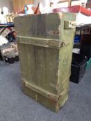 A painted wooden ammunition crate