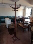 A Bentwood hat and coat stand