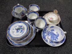 A tray of eighteen pieces of antique Booths Netherlands tea china,