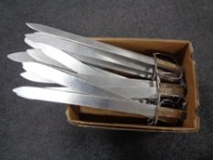 A box of reenactment swords