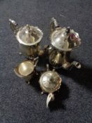 A four piece plated tea service