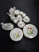 Thirty-three pieces of Spode floral patterned tea and dinner china