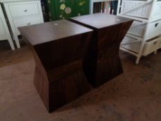 A pair of contemporary lamp tables