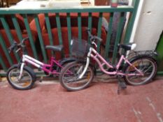 Two girl's bikes