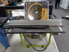 A Guild bench saw with new Dewalt blade