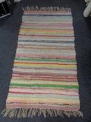 A striped rug,