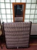 A folding Z-bed together with a pine cheval mirror