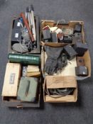 Four boxes of projectors, cameras,