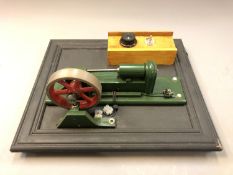 An electric piston engine mounted on board, width 38cm.