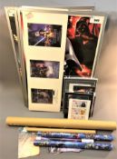 A quantity of Star Wars film posters, Star Wars Episode III cardboard cut out stand,