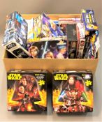 A collection of Star Wars jigsaw puzzles, panoramic puzzles,