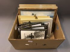 A large quantity of framed photographic prints depicting locomotives and trams,