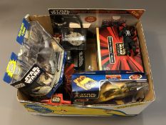 A quantity of boxed Star Wars models including Star Wars Episode I Darth Maul, Rubix cube puzzle,
