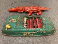 A mid century Dick Tracy tin plate squad car,