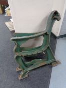 A pair of cast iron bench ends