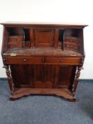 A reproduction mahogany Victorian style writing bureau