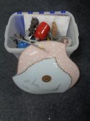 Plastic tub of component parts, compressor,