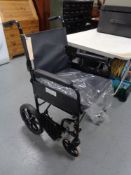 A folding wheel chair