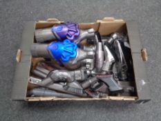 A box of two Dyson hand held vacs,