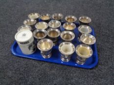 A tray of nineteen miniature Viners wine coolers.