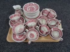 A large quantity of Adams red and white tea and dinner china