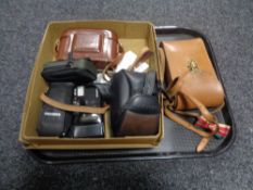 A tray of cameras, Pentax and Samsung, Netar camera,