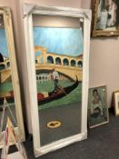 A 5' x 2' white traditional style mirror