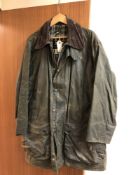 A gent's Barbour Border waxed jacket, green, size 48