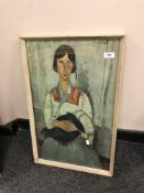 A mid 20th century colour print, after Modigliani 