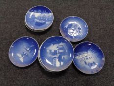 Fifty four pieces of Royal Copenhagen and B & G calendar plates