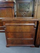 A late 19th century continental mahogany four drawer chest