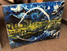 Jonathan Wood : The Millennium Bridge, oil on canvas,