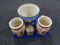 A tray of 20th century Japanese vases,