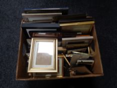 A box of picture frames and photo frames