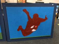 Gareth Thomas : oil on canvas depicting a rugby player 101 cm x 140 cm