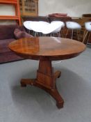 A late 19th century circular pedestal table