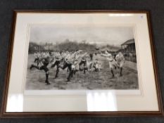 After William Barns Wollen : A Rugby Match, photogravure, published by Mawson,