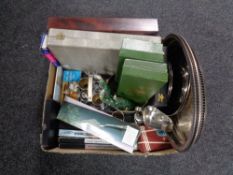 A box of plated wares, cased cutlery, canteen,