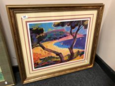 A gilt framed colour print by Benny Baptiste
