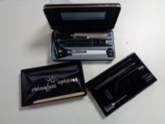 A Keeler Ophthalmoscope together with an Rhinolast oplist, both cased and bag of pieces.