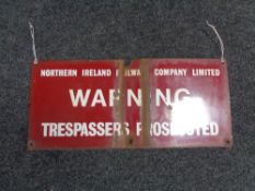 A Northern Ireland trespasser warning notice