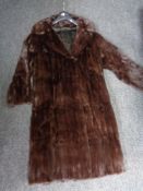 A mink fur 3/4 length coat