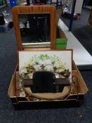 A box of framed pictures and prints, signed Roy Francis print - Castle Hole,