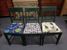 Four painted kitchen chairs