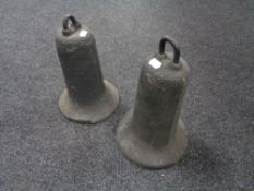 Two cast iron bells